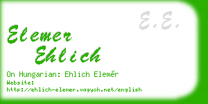 elemer ehlich business card